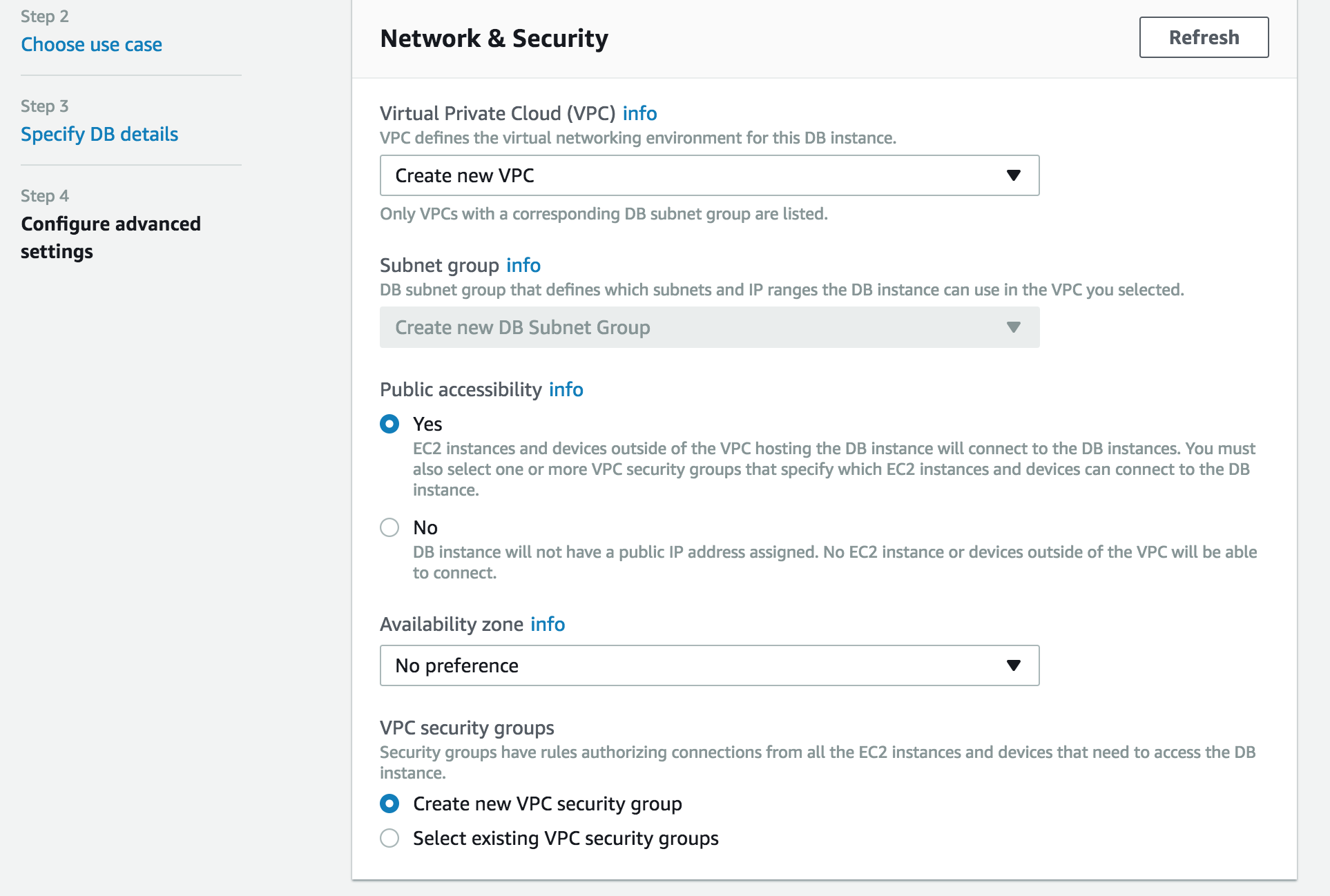 VPC Settings VPC Settings